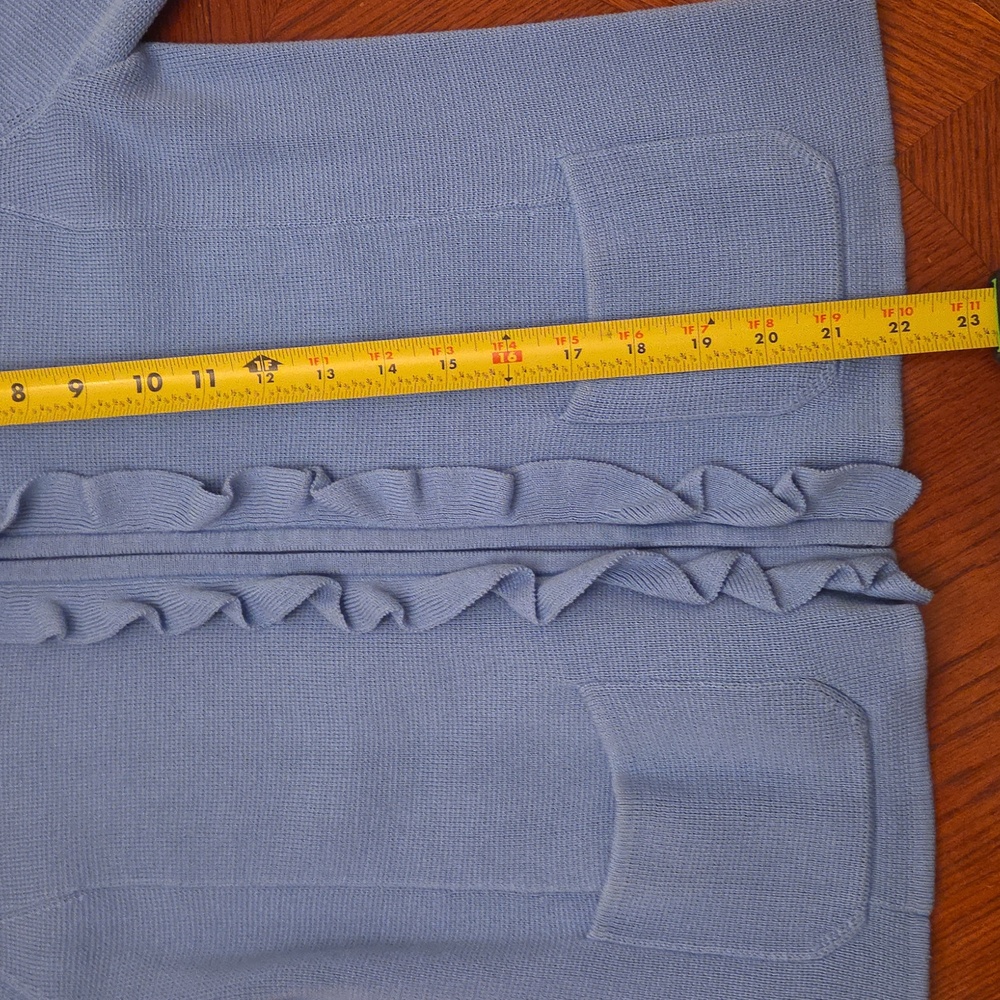 NWOT Talbots Ruffled Zip-Up Cardigan - Picture 6 of 9